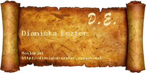 Dianiska Eszter névjegykártya